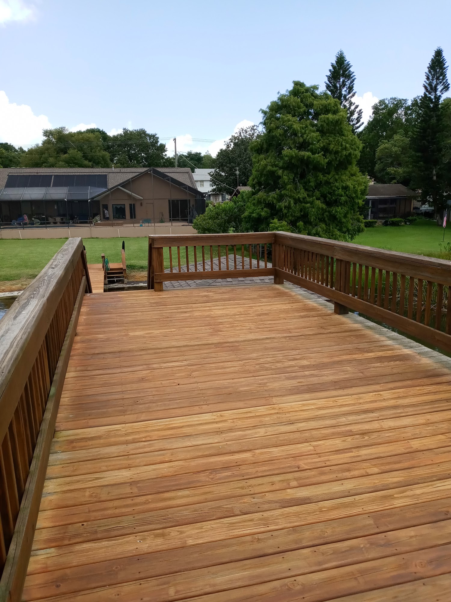 Large newly restored deck overlooking the water