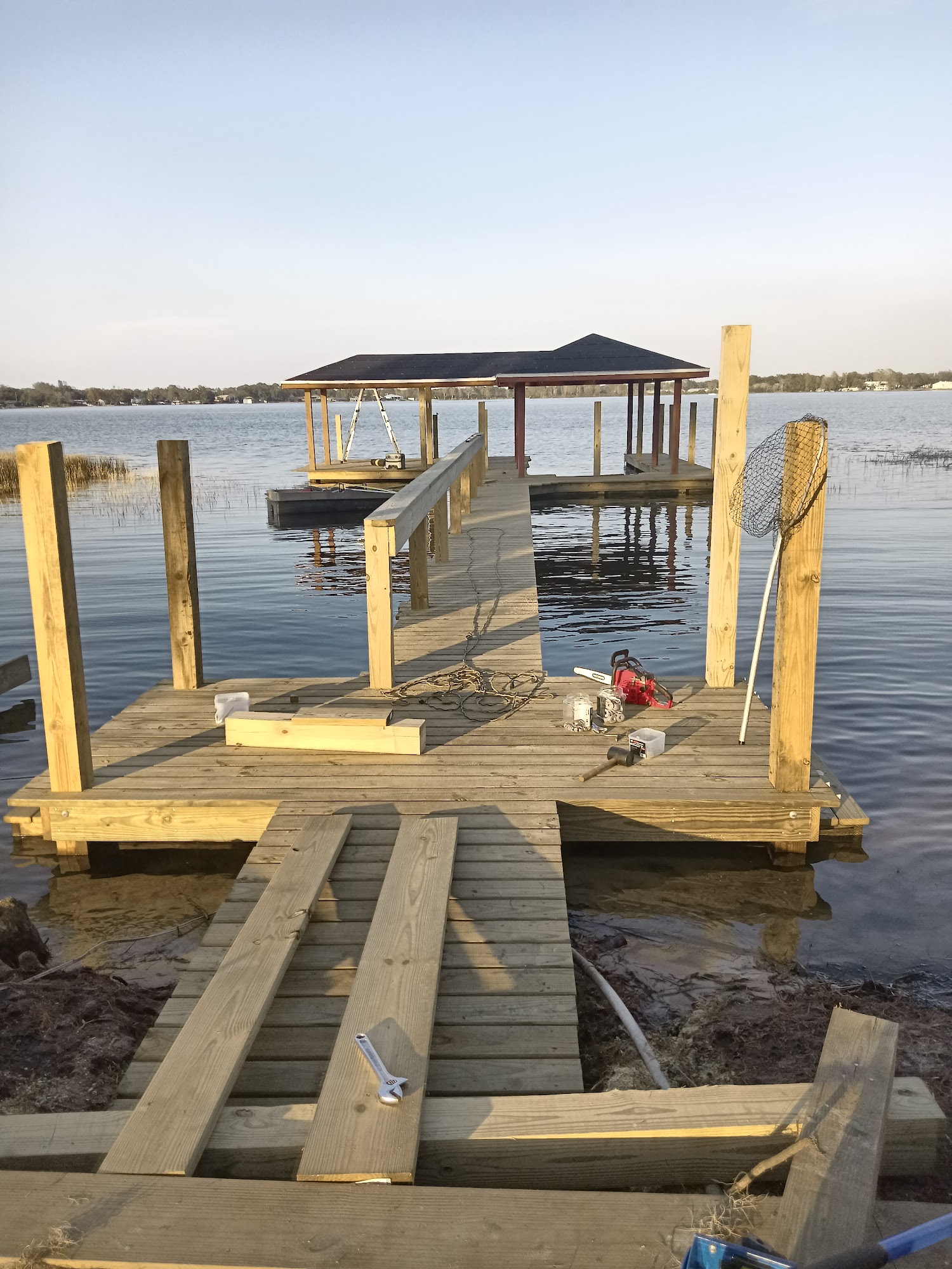 Small dock platform under construction