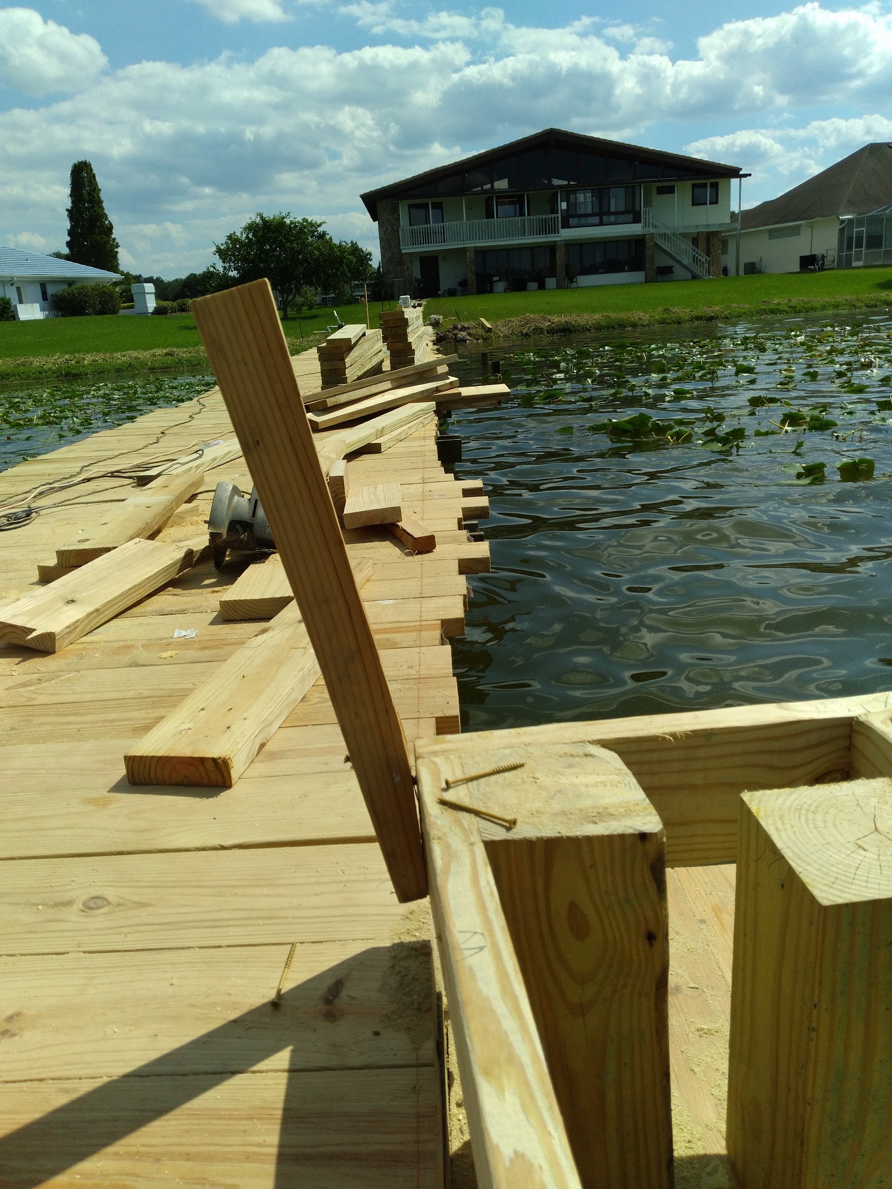New dock framing under construction