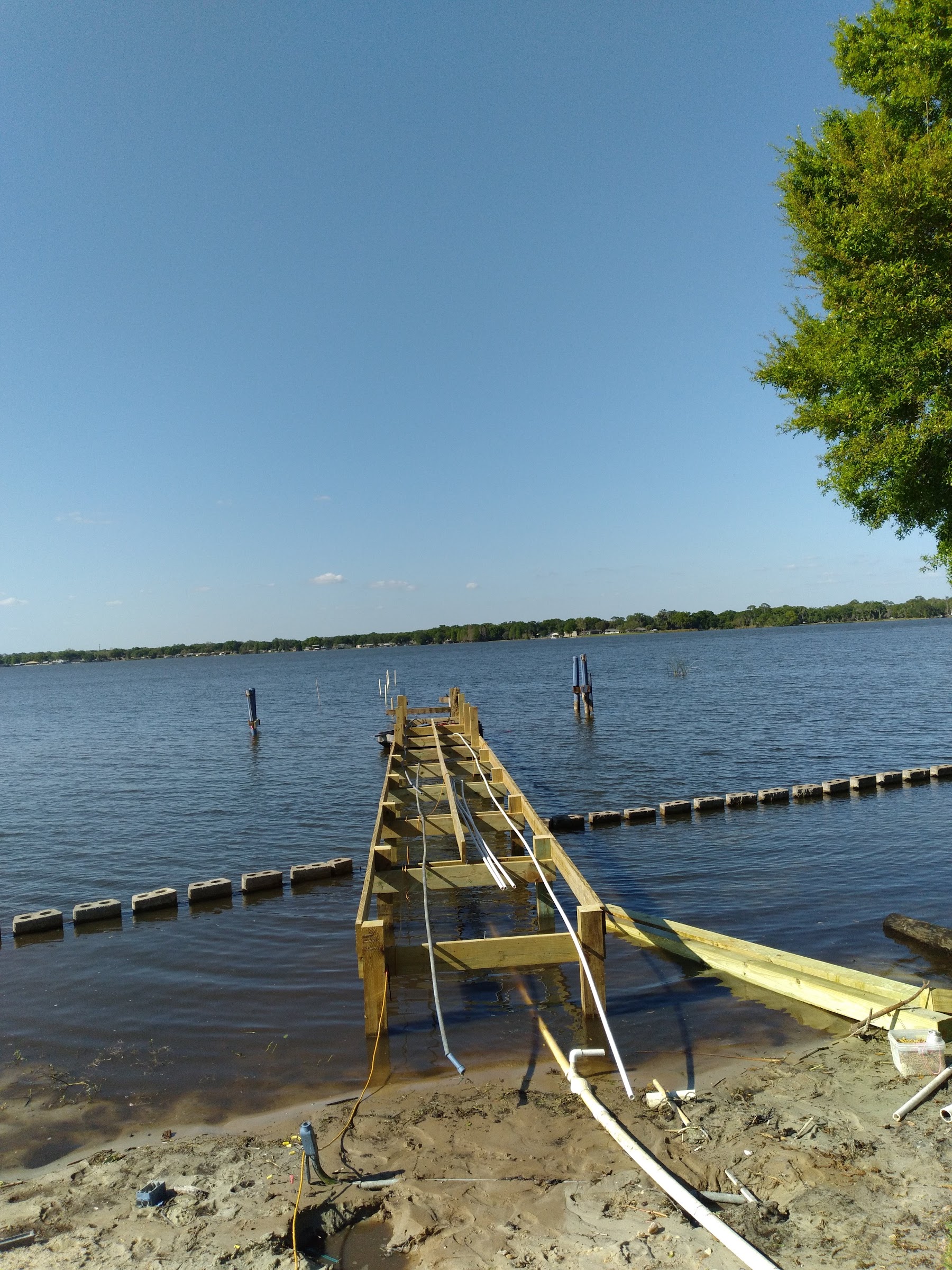 Long dock frame under construction